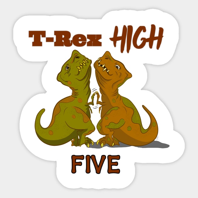 T-Rex High Five - Text Sticker by pbDazzler23